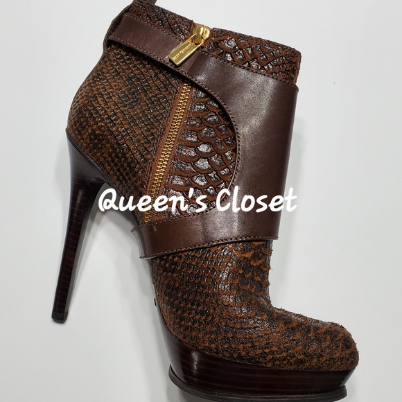 MICHAEL Michael Kors | Platform Snake Embossed Leather Ankle Booties | BRAND NEW - Picture 3 of 9
